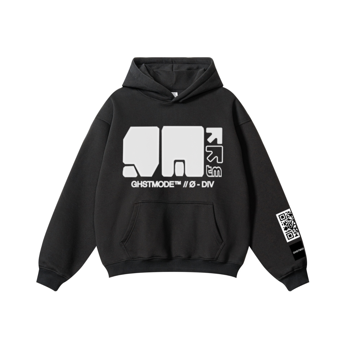 345GSM Men's Solid Color Pullover Hoodie Black