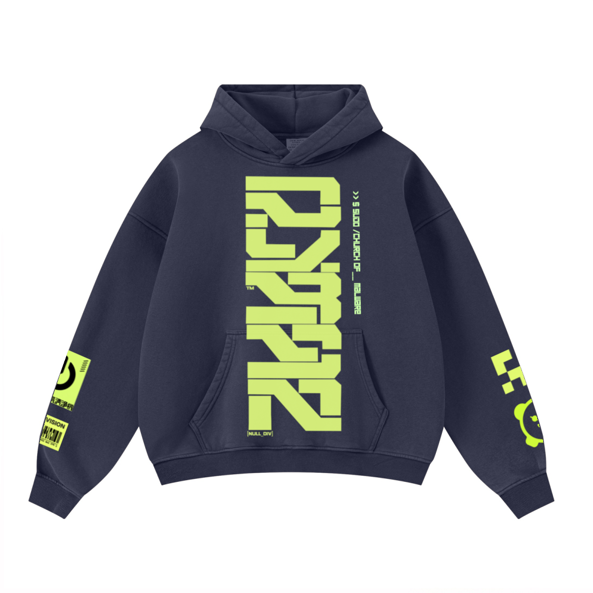 400GSM Unisex Washed Heavyweight Boxy-Fit Hoodie Vintage Royal Blue