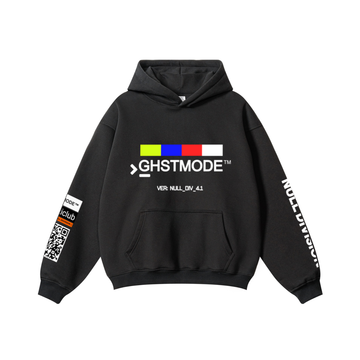 345GSM Men's Solid Color Pullover Hoodie Black