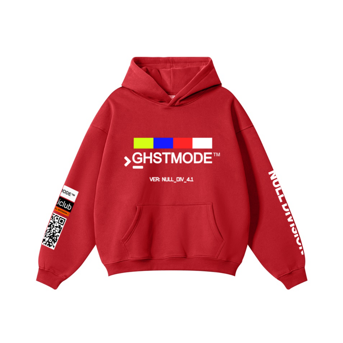 345GSM Men's Solid Color Pullover Hoodie Red
