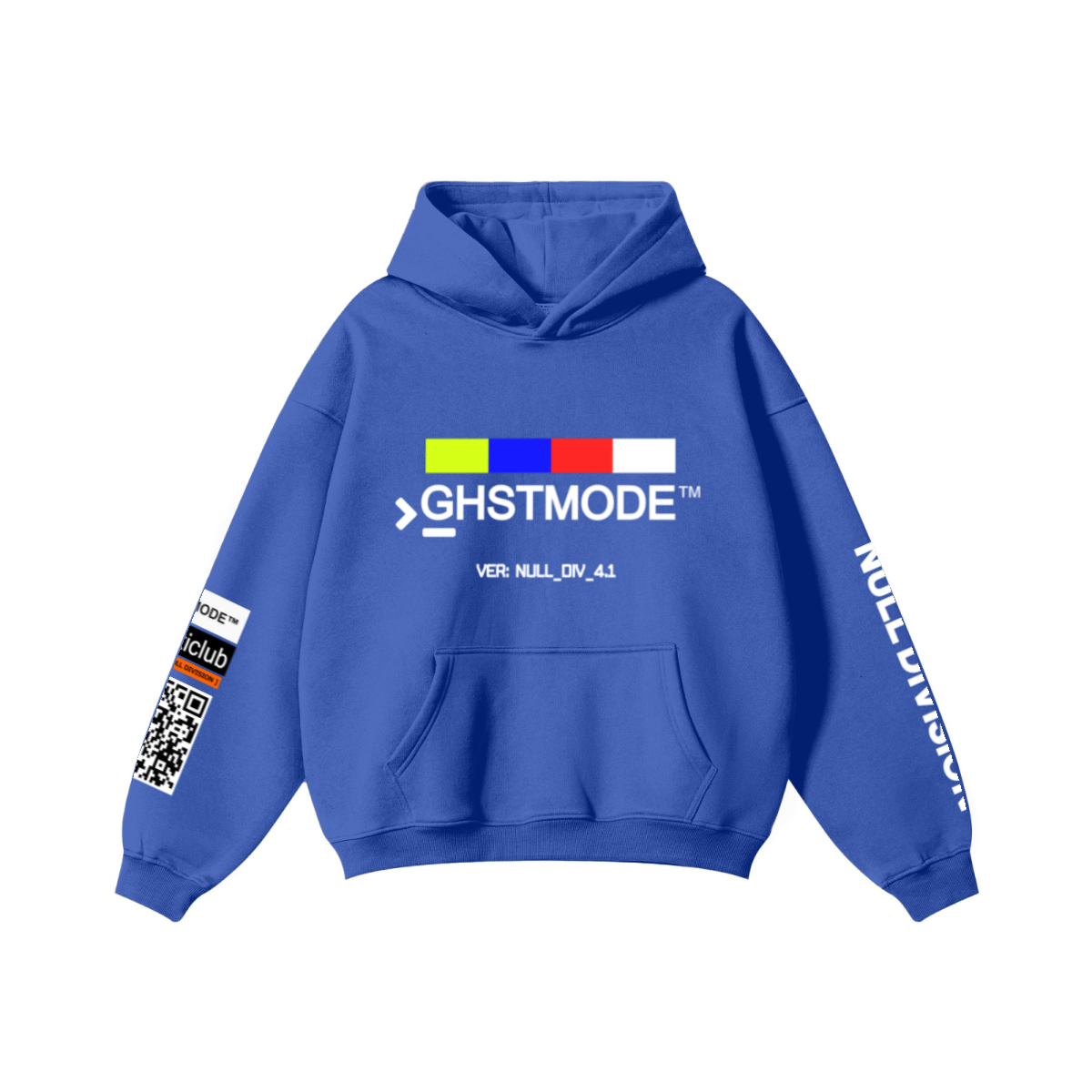 345GSM Men's Solid Color Pullover Hoodie Cyan Blue