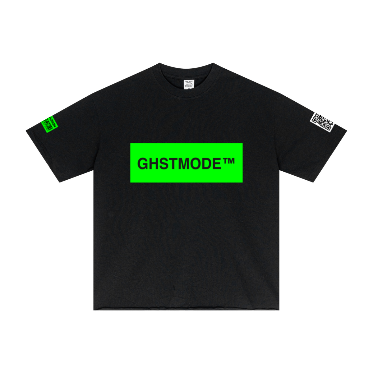 275GSM Men’s Raw-Edge Pigment-Wash T-shirt Black