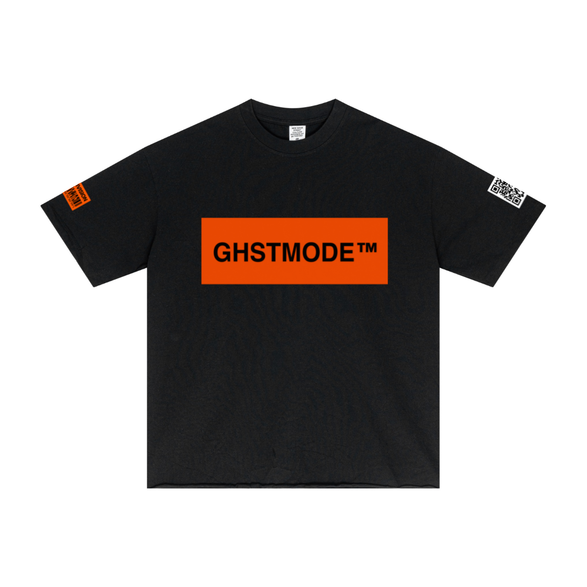 275GSM Men’s Raw-Edge Pigment-Wash T-shirt Black