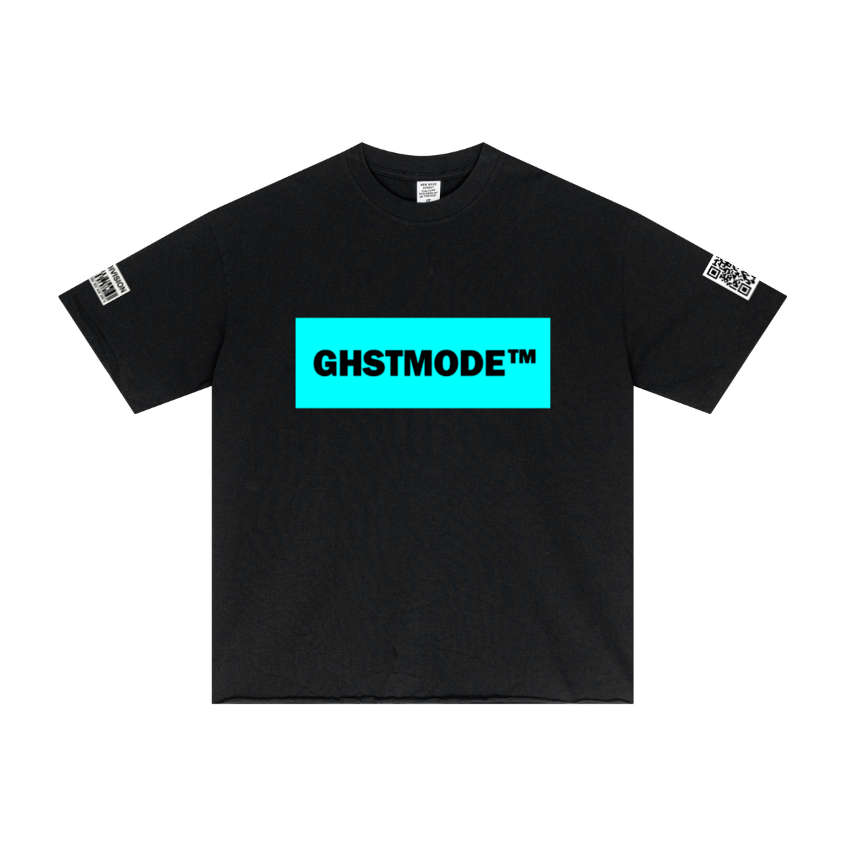 275GSM Men’s Raw-Edge Pigment-Wash T-shirt Black