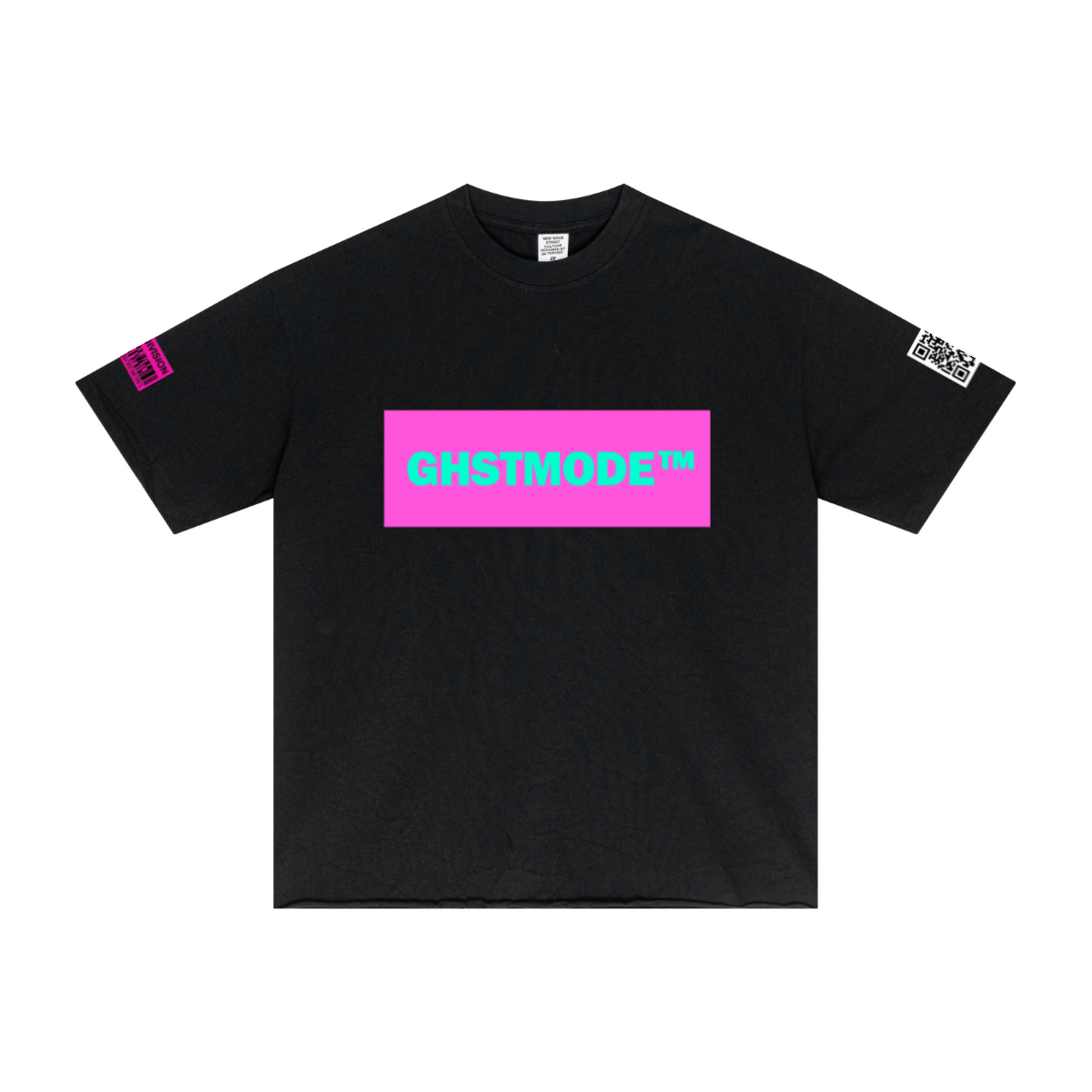 275GSM Men’s Raw-Edge Pigment-Wash T-shirt Black