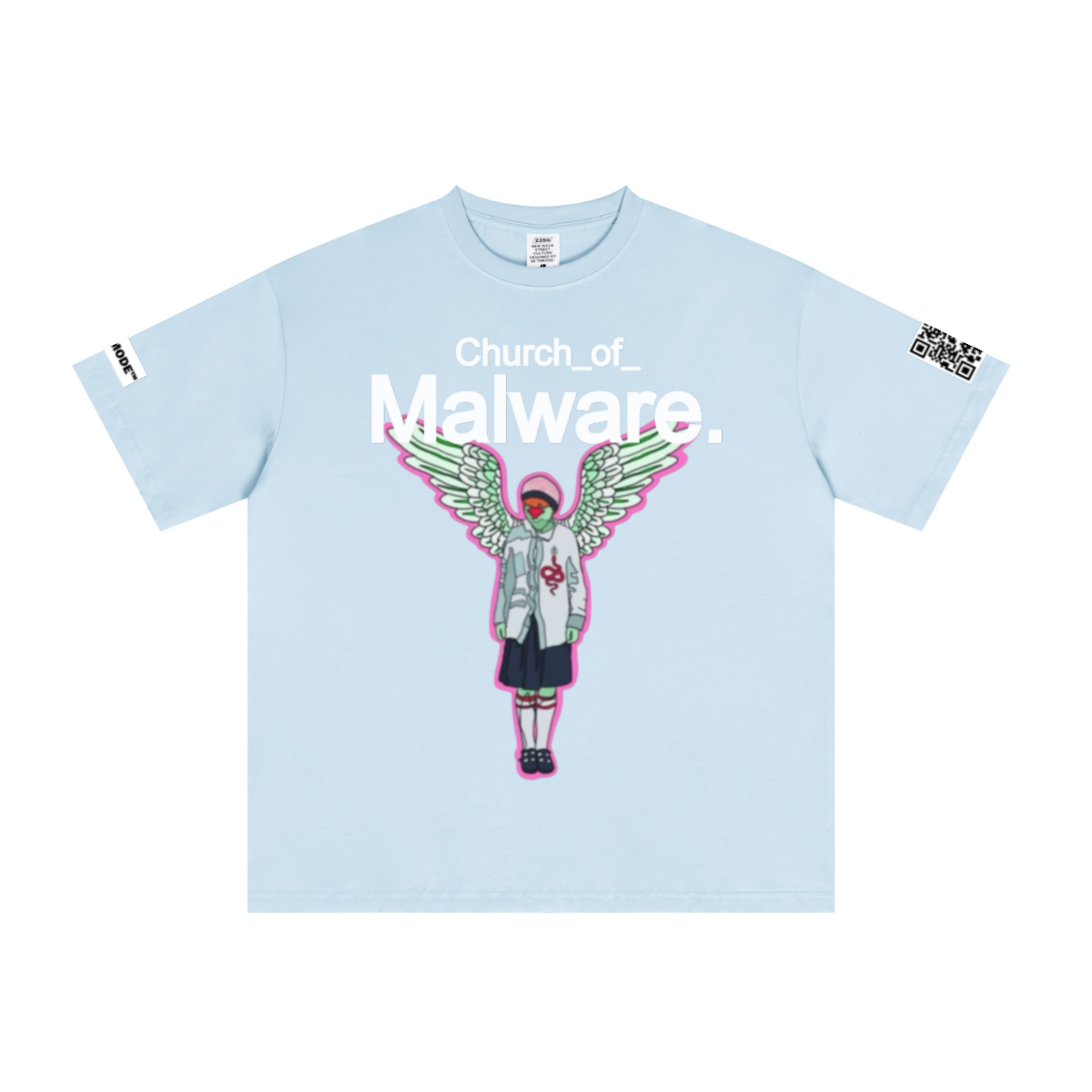 235GSM Men's cool-touch Crew Neck T-shirt Light blue