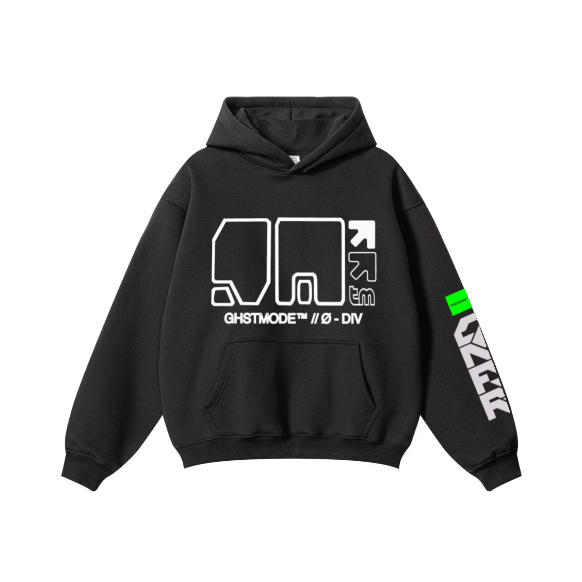 345GSM Solid Color Pullover Hoodie Black