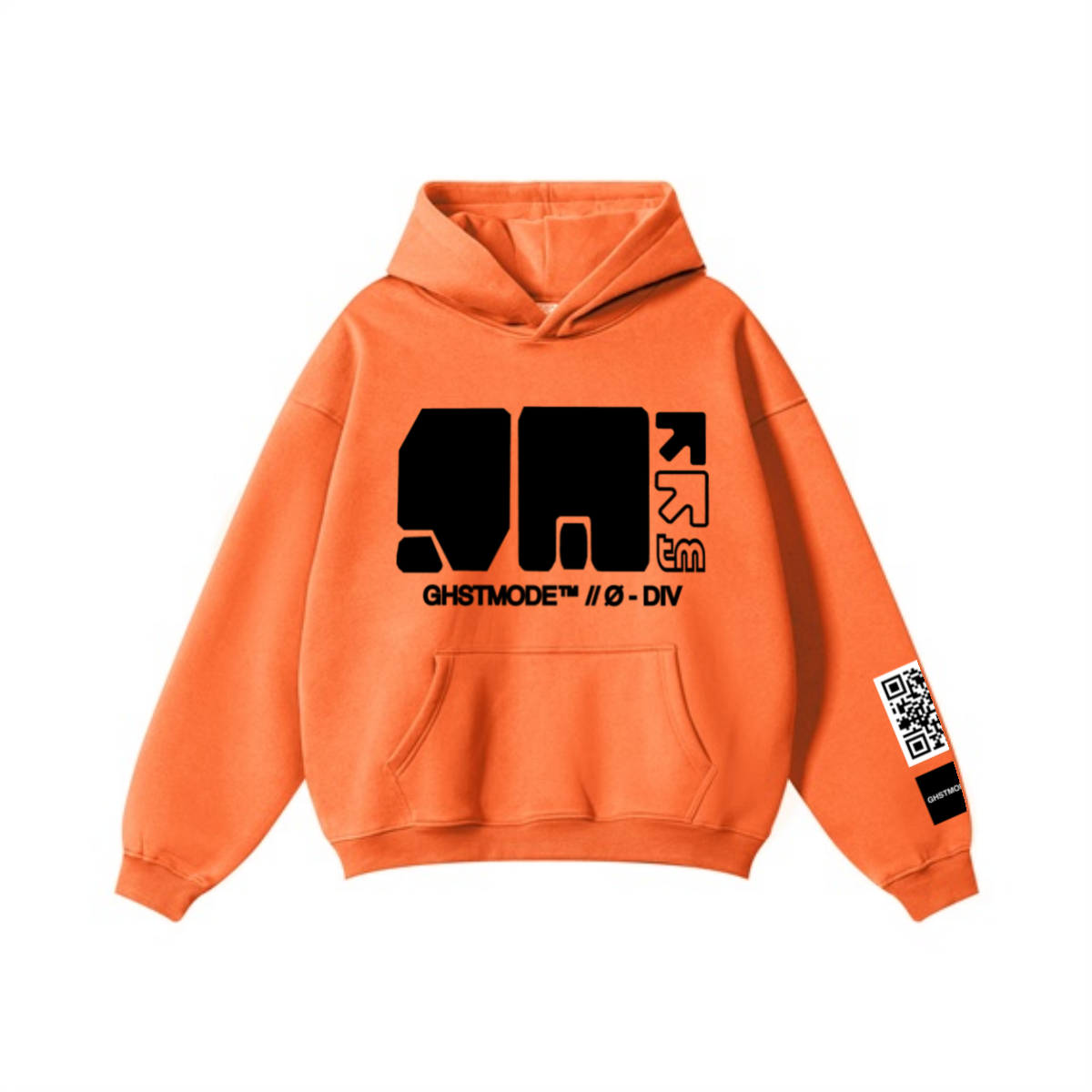 345GSM Men's Solid Color Pullover Hoodie Orange