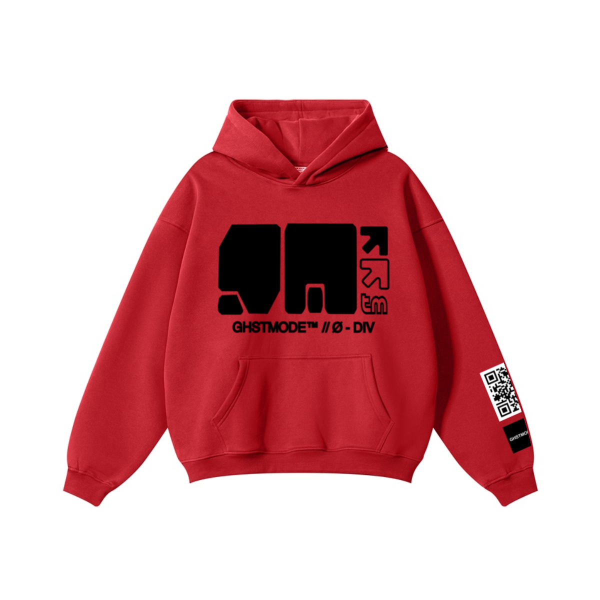 345GSM Men's Solid Color Pullover Hoodie Red