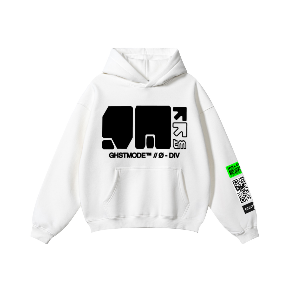 345GSM Men's Solid Color Pullover Hoodie White