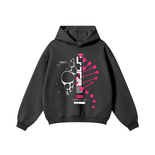 345GSM Unisex Fleece-Lined Zip-Up Pocket Hoodie Black